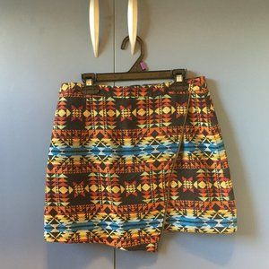 Printed Mini Asymmetrical Mini Skirt